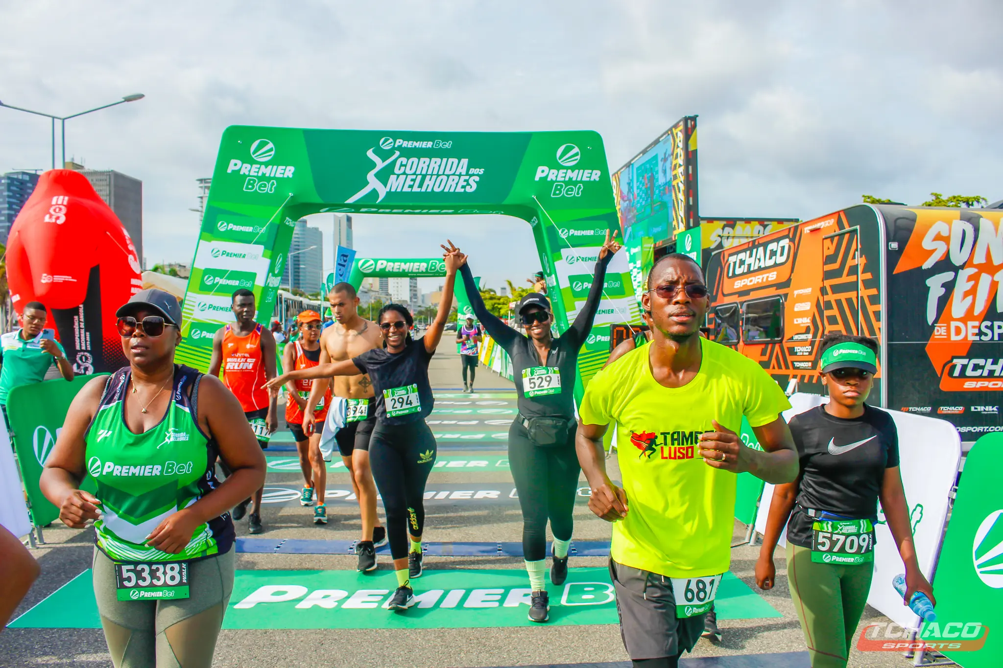 Green Premier Bet finish line arch featuring vivid color printing and a sleek, flat surface.